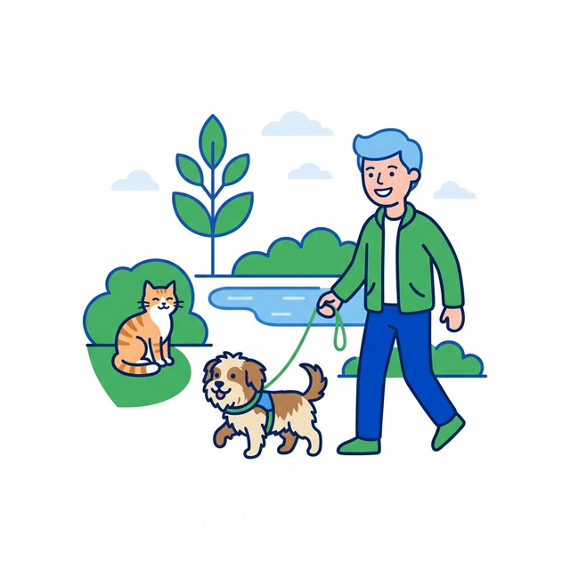 Illustration gardiennage d'animaux